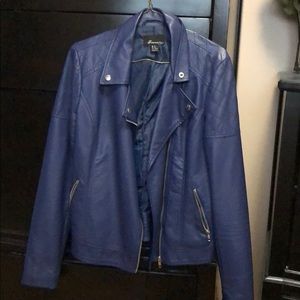 Blue leather jacket